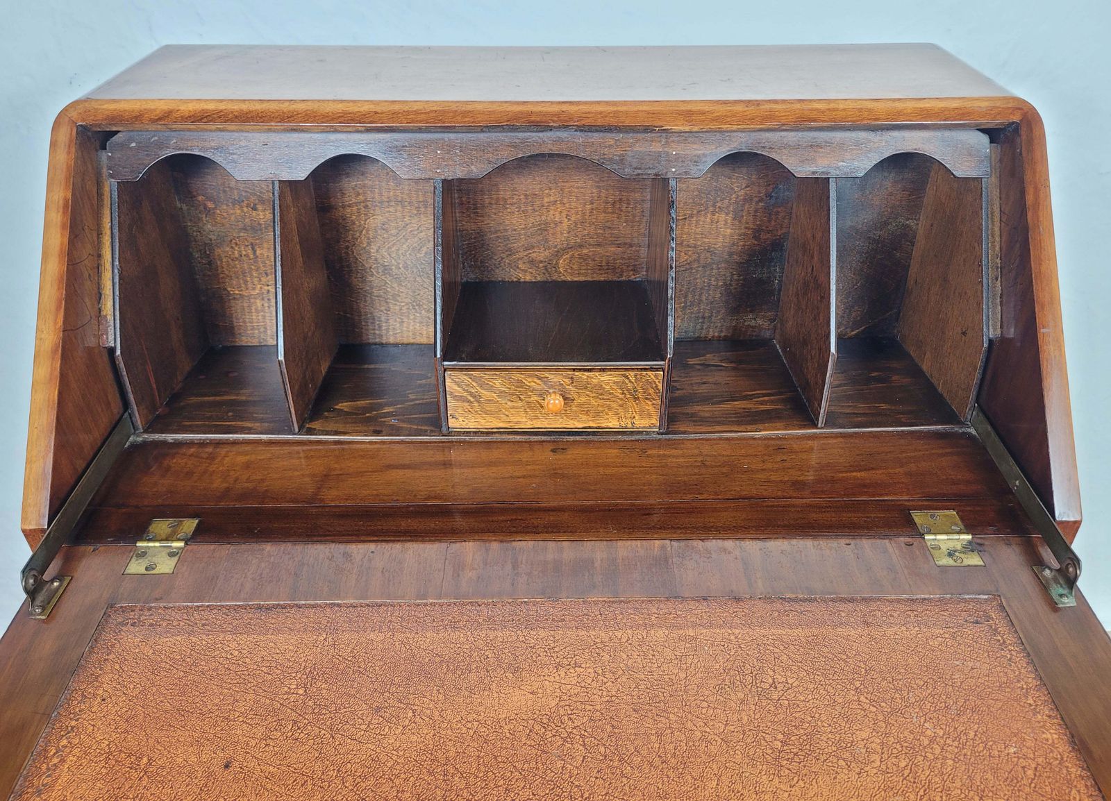 photo furniture Vintage Writing Desk Denby & Spinks Walnut Cabriole Legs 1940s