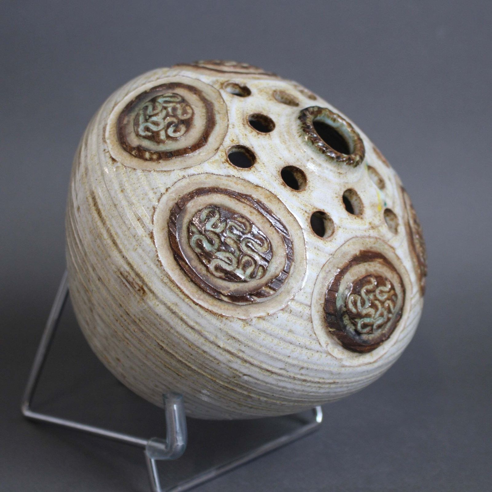 photo for sale Vintage French Ceramic Flower Holder By Marcel Giraud (Circa 1960s)