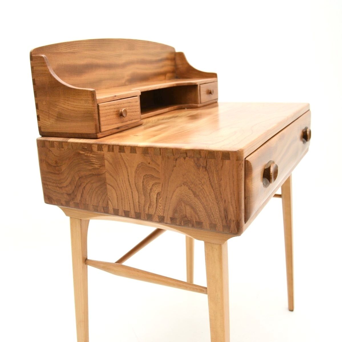 photo furniture Vintage Ercol Writing Desk In Solid Elm