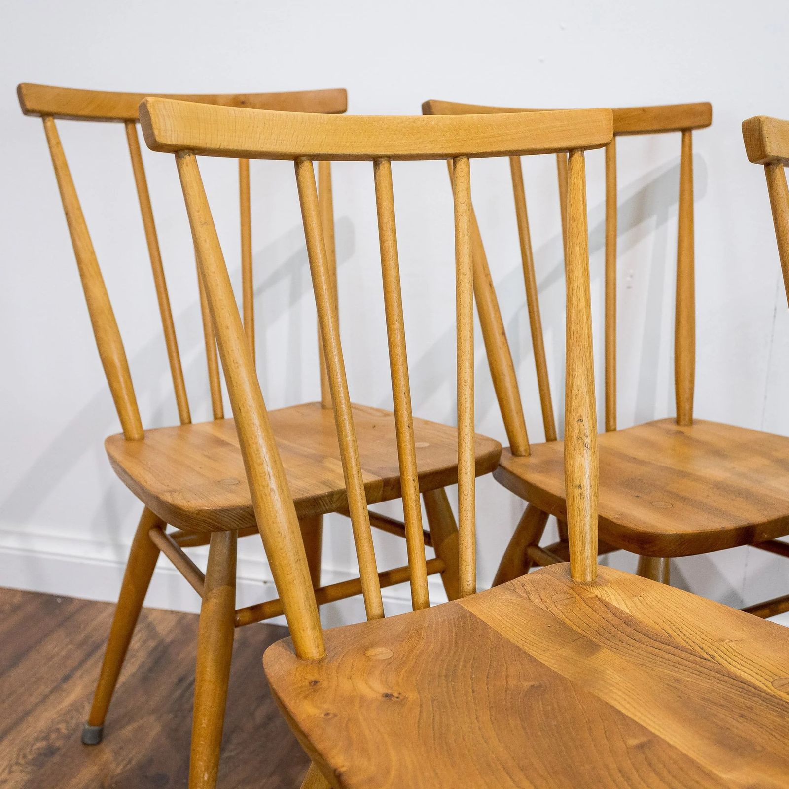 Ercol Model 391 Blue Label Elm And Beech Dining Chairs – Set Of 4 photo for sale