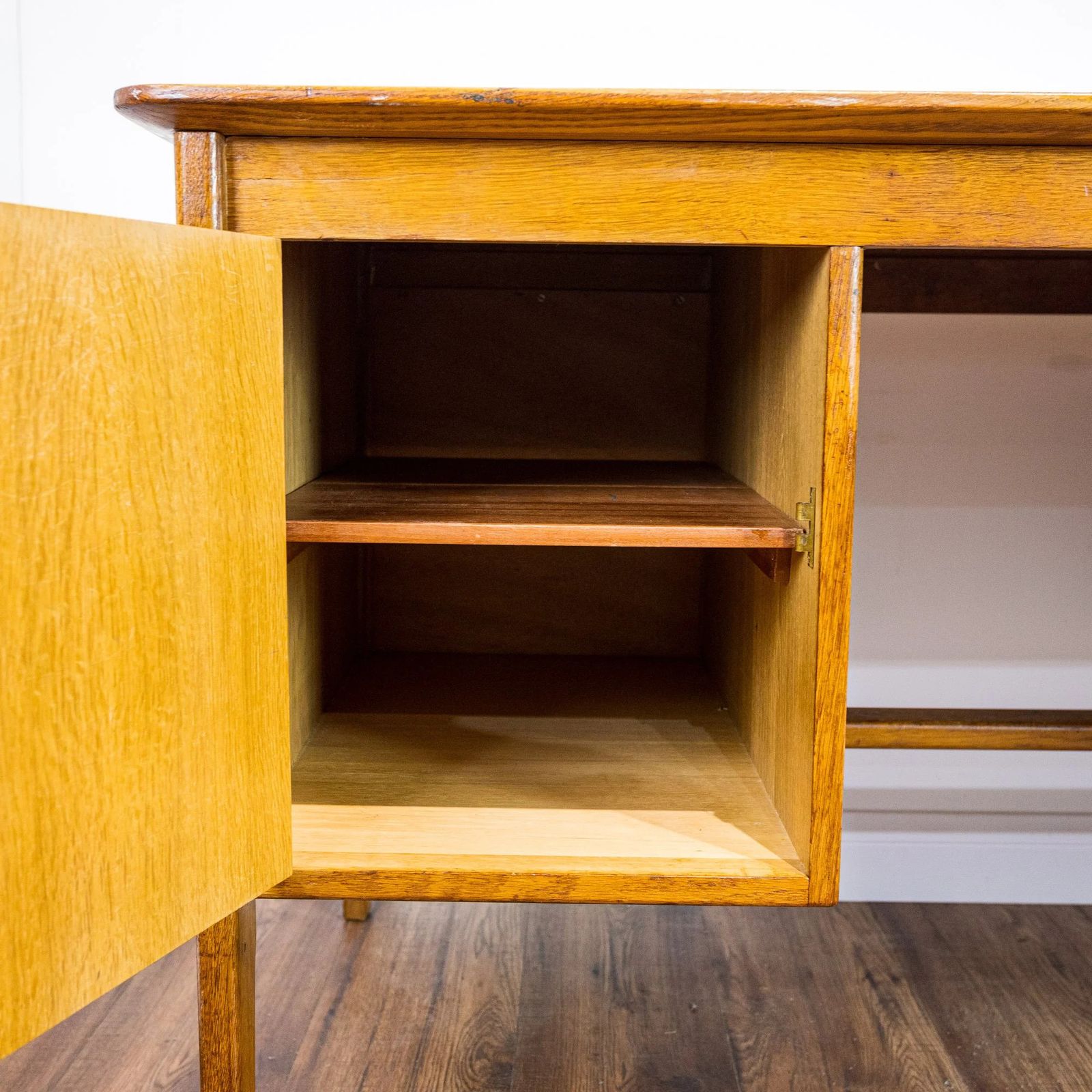 1950s Large Oak Office Pedestal Desk photo 475.0