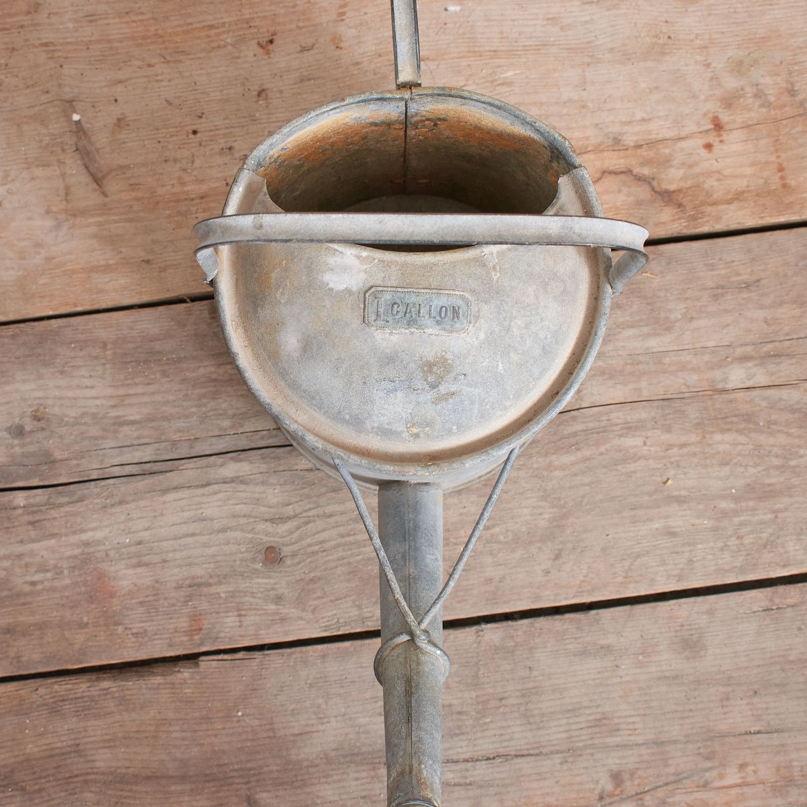 Small Antique Galvanised Watering Can – I photo Garden Decor