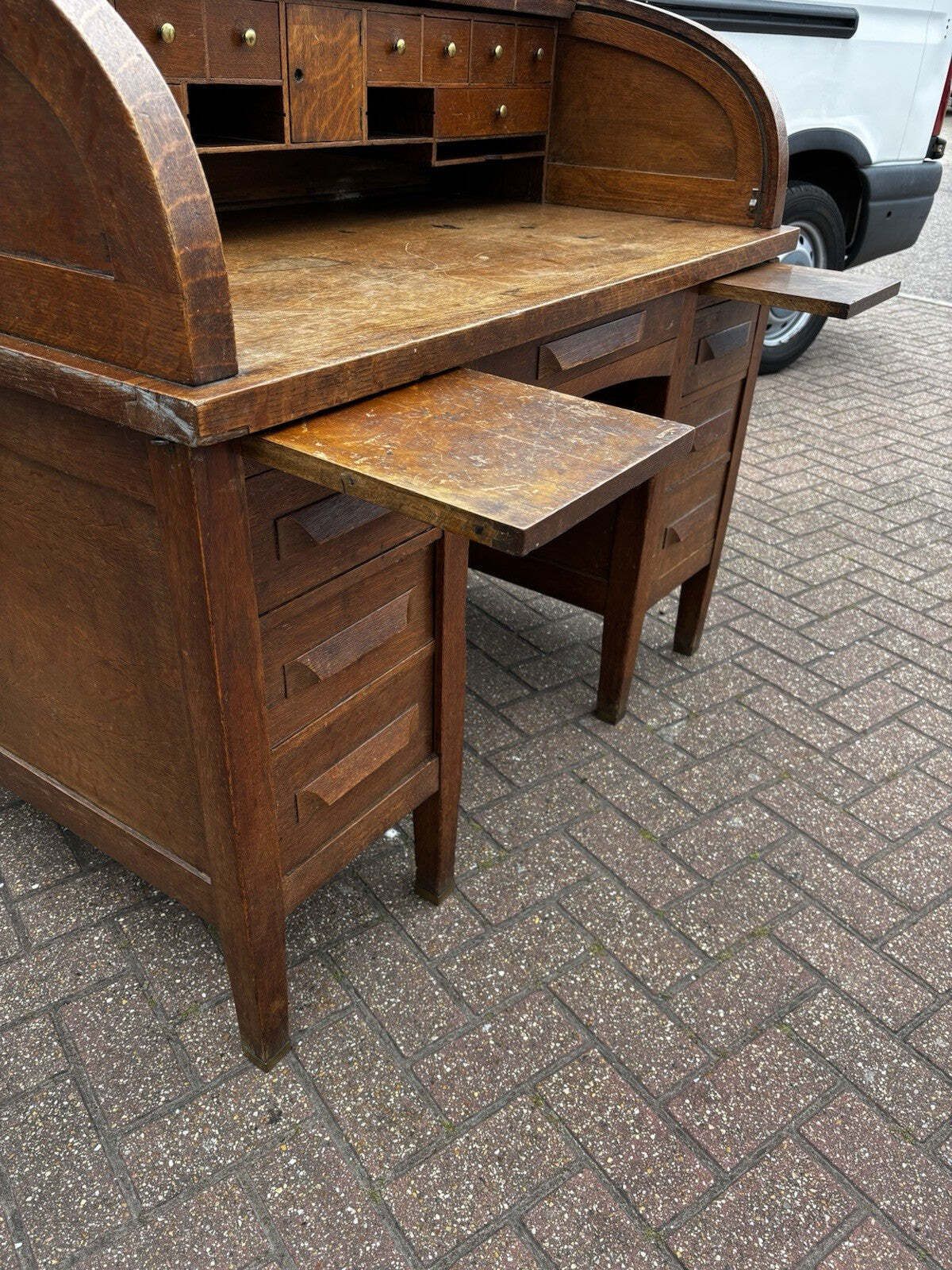 Edwardian Oak Roll Top Desk. With Fitted Interior. photo buy