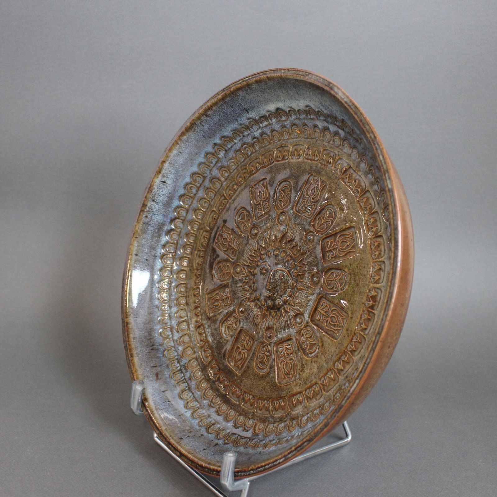 Stoneware Bowl With Sun Motif By Jean Claude Taburet For Hb Henriot (Circa 1960s 70s) photo Home Decor
