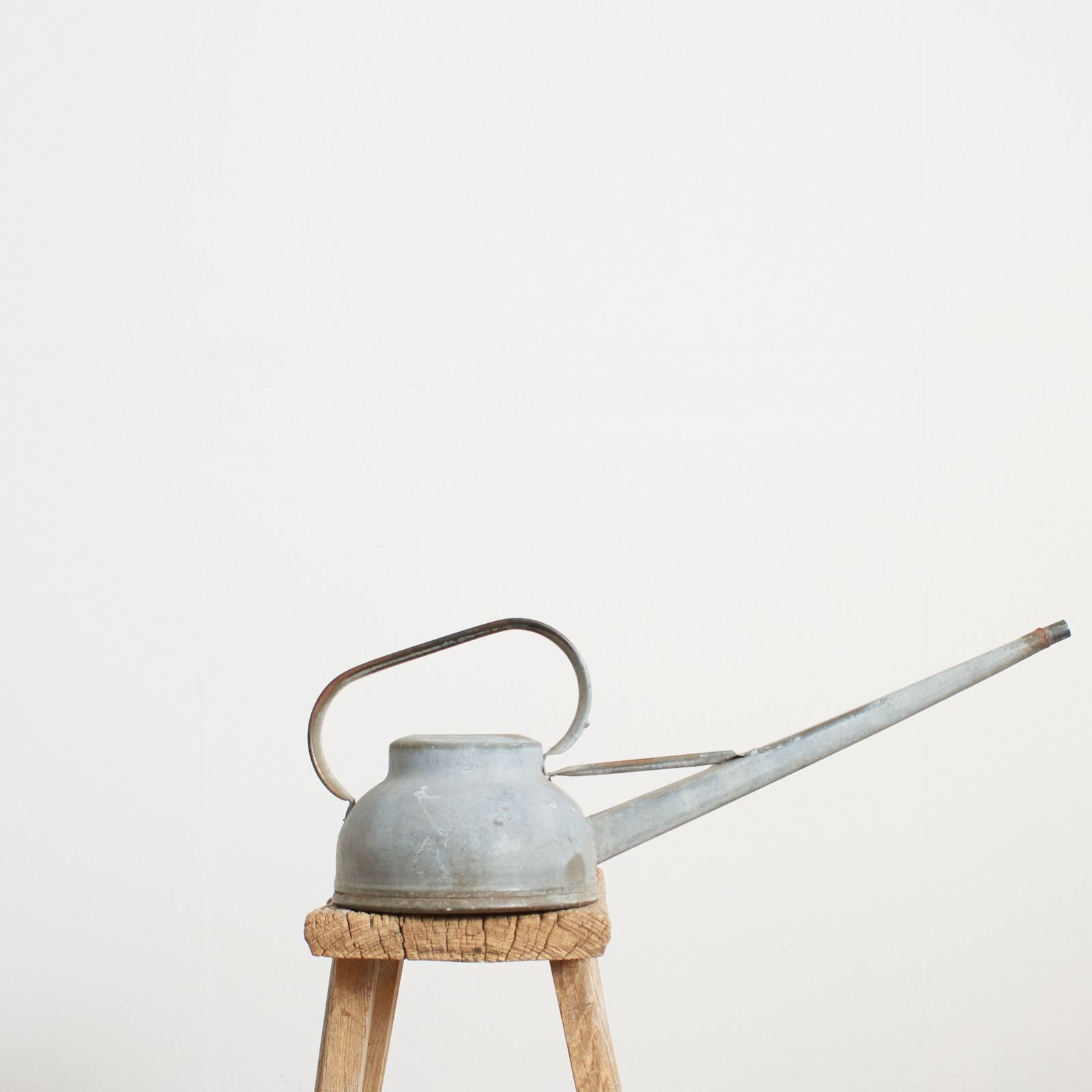 Small Antique Galvanised Long Spout Watering Can photo for sale