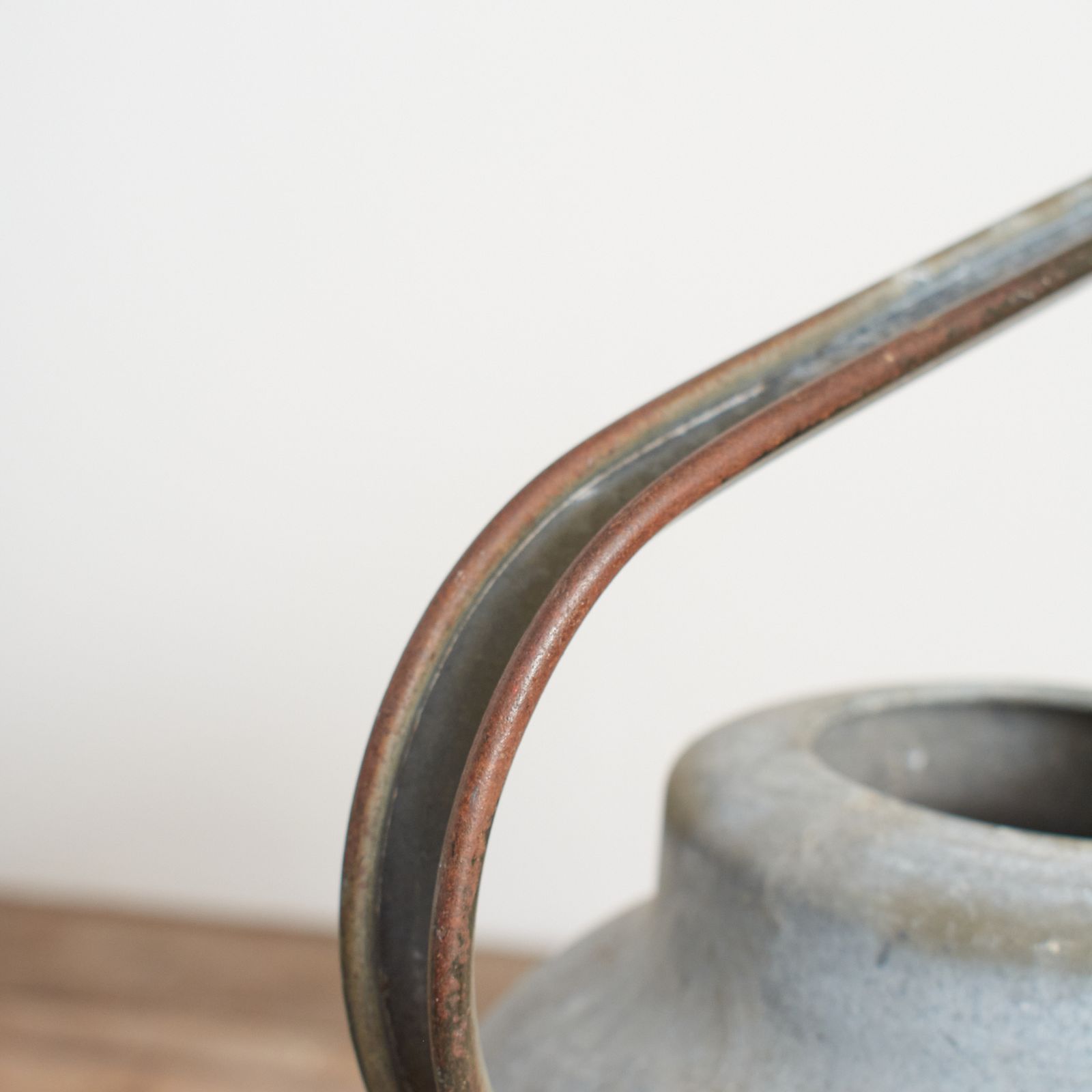 Small Antique Galvanised Long Spout Watering Can photo Garden Decor