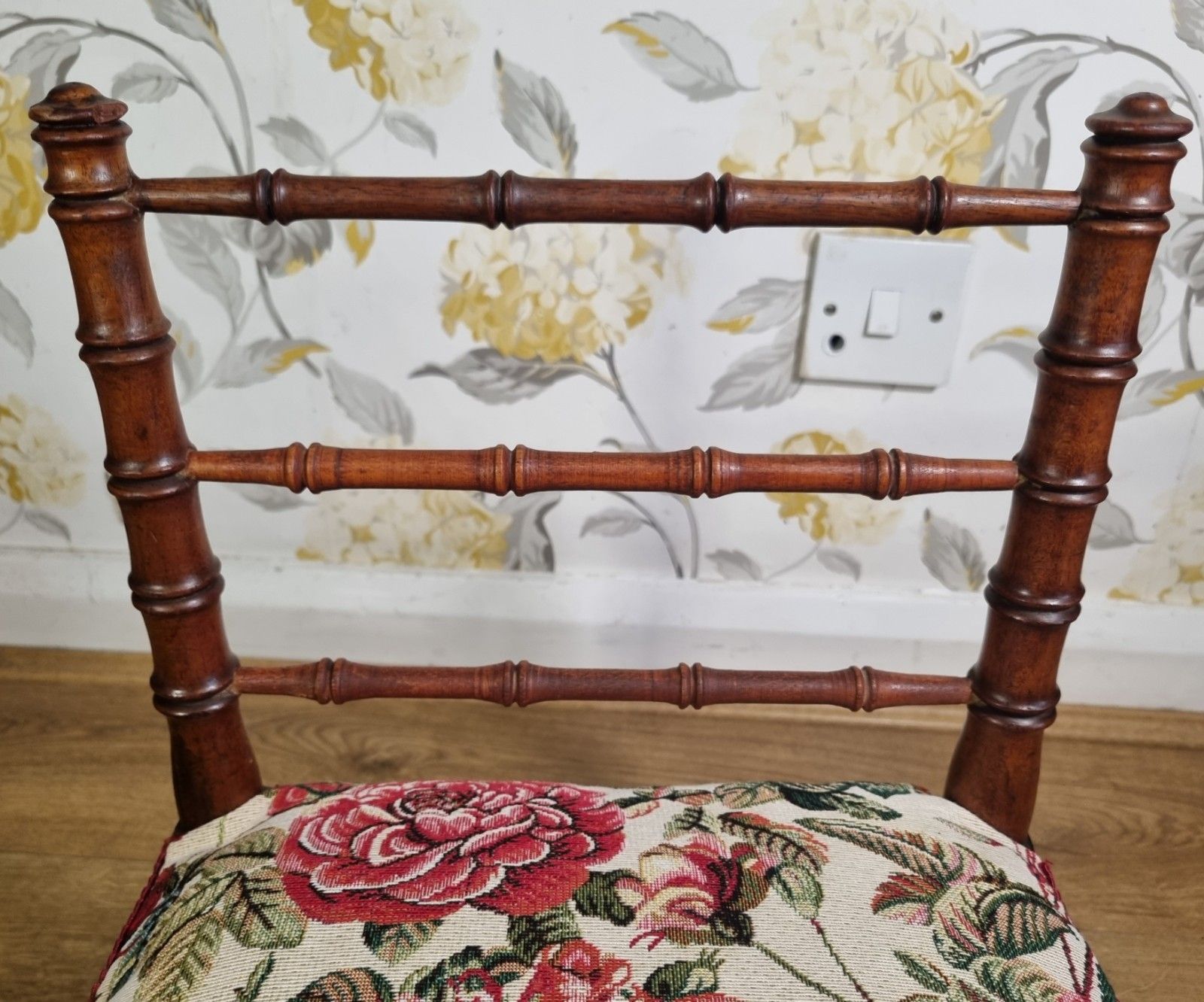 Small Antique French Faux Bamboo Wooden Chair Display Teddy Dolls Low Child Size photo buy