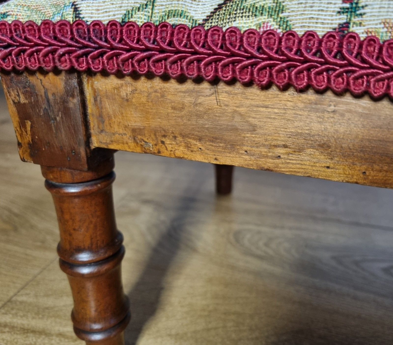 photo vinterior Small Antique French Faux Bamboo Wooden Chair Display Teddy Dolls Low Child Size