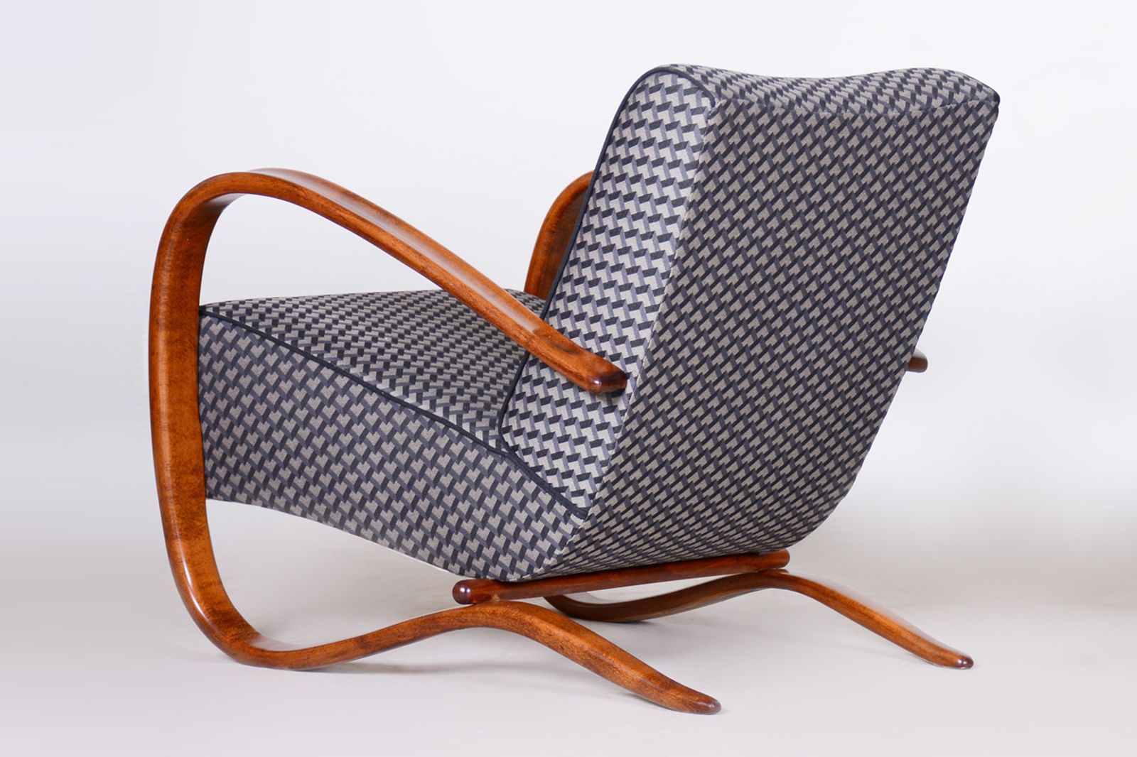 Restored Art Deco Armchair, By J. Halabala For Up Zavody, Beech, Czech, 1930s photo vintage