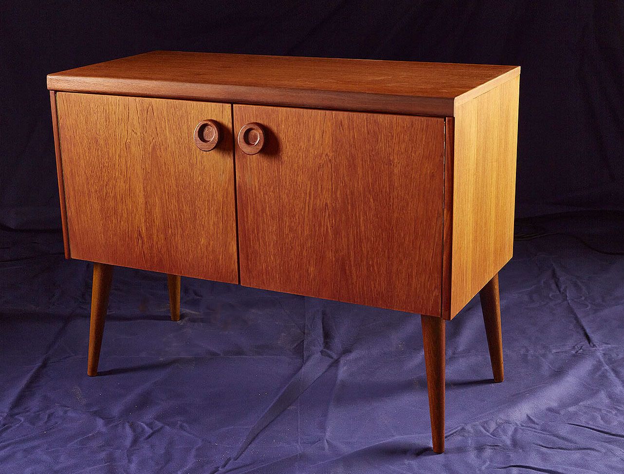 Mid Century 1970s Portwood Burmese Teak Vinyl Record Cabinet – Custom Height Options photo furniture