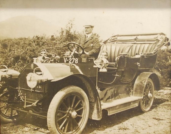 Antique Motoring Photograph In Frame photo furniture