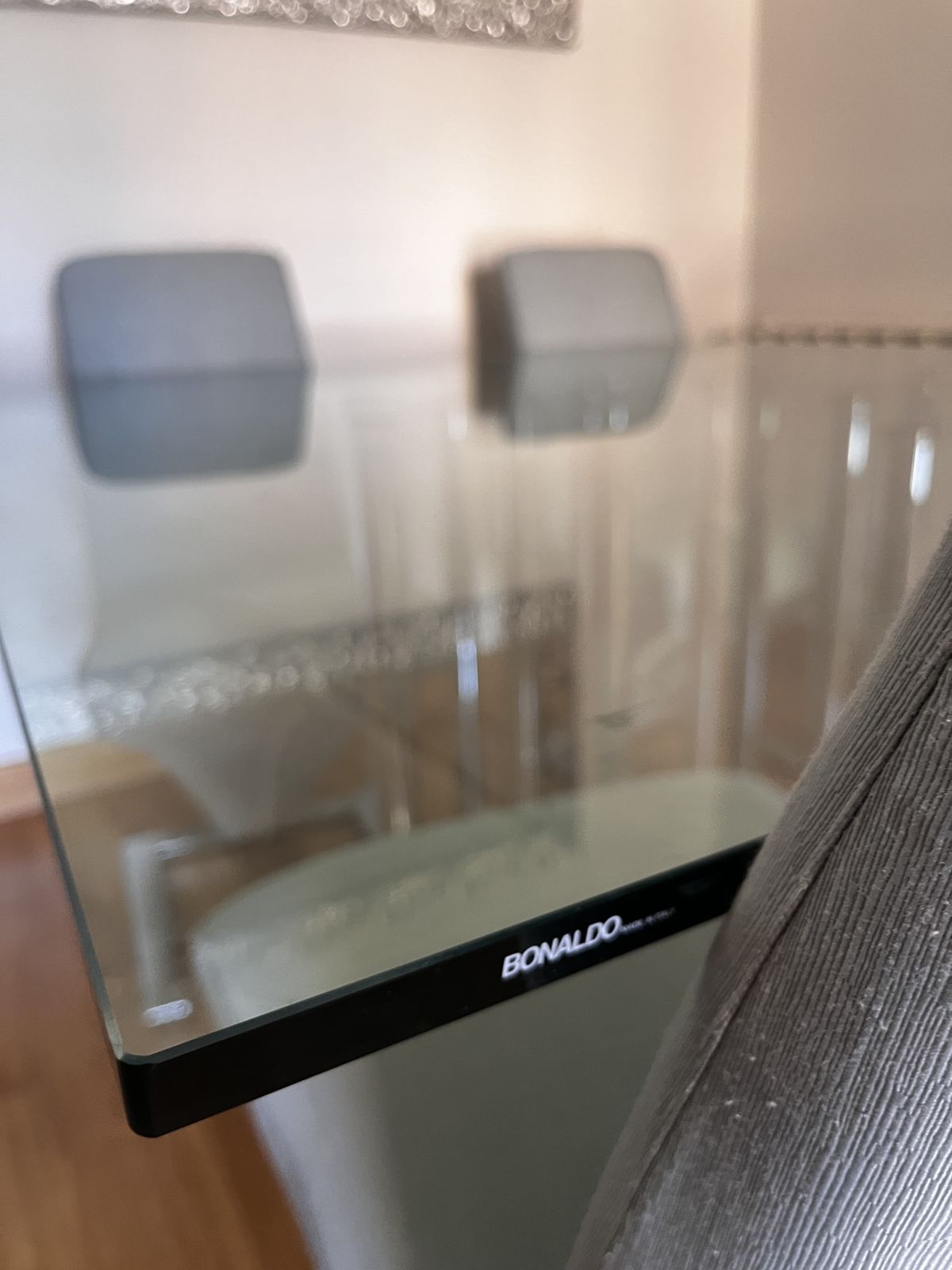 Original Bonaldo Design Dining Table   Tempered Glass & Steel   Immaculate Condition photo furniture