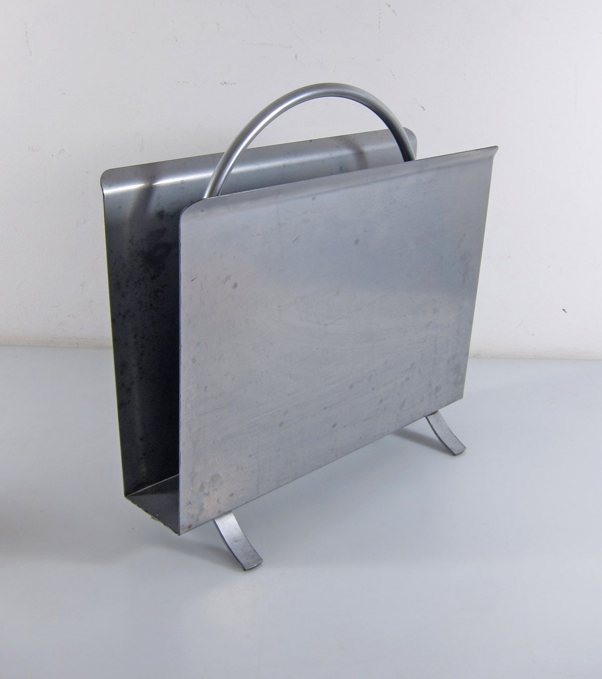 Gispen 1022 Metal Magazine & Newspaper Rack 1932 Silver Colour photo buy