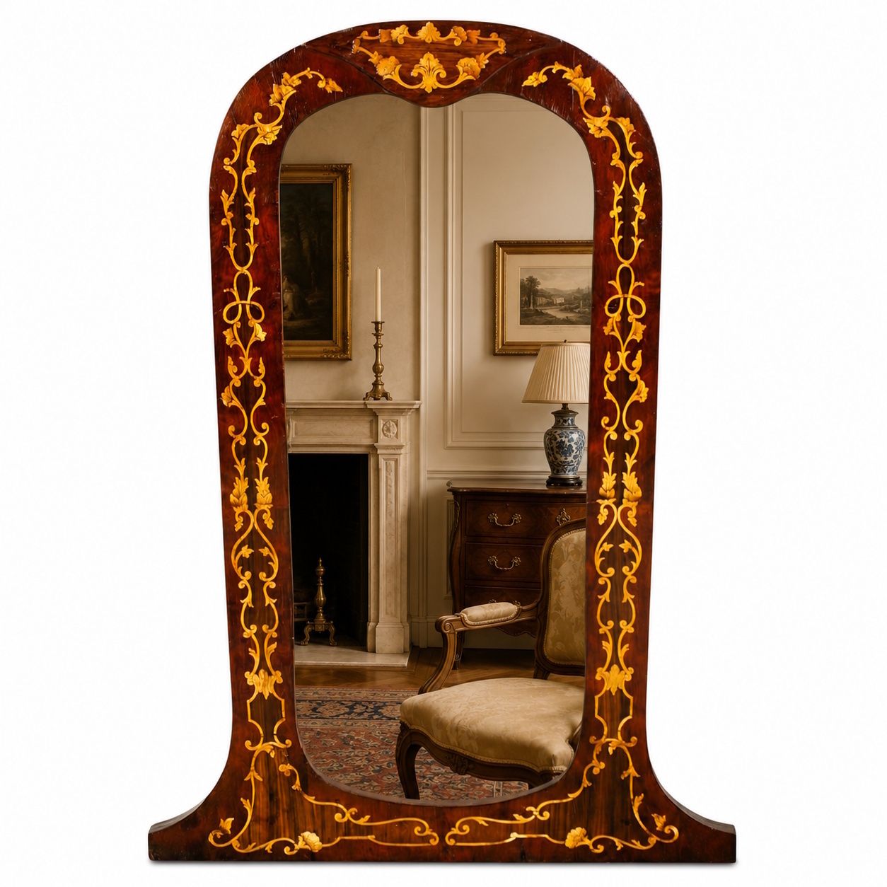 photo furniture Miroir vénitien en noyer avec marqueterie Rococo, Venise, Italie
