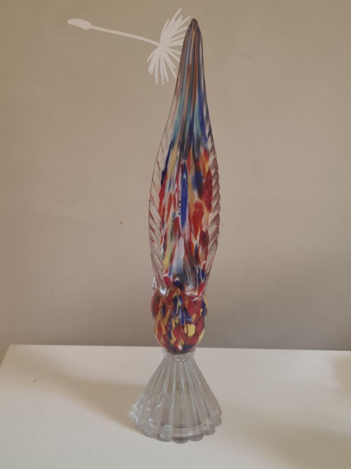Murano Italy Hand Blown Glass Phaesant Sculpture photo Art