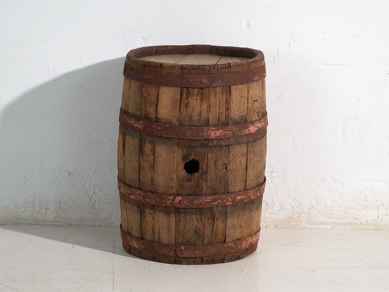 Antique Wooden Barrel With Iron Hoops – Hungary, Circa 1930 photo buy