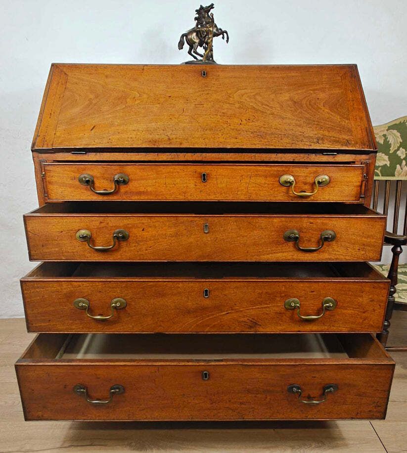 Georgian Writing Bureau Desk Oak 18thc Antique English photo furniture