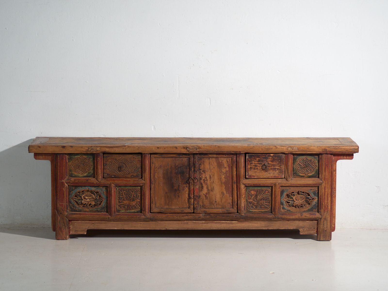 Antique Low Carved Sideboard In Elm Wood – China, Circa 1930 photo 3040.0