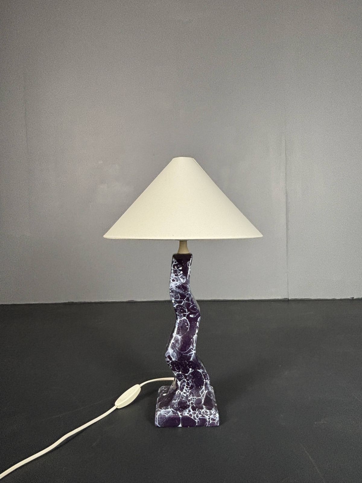 Post Modern Curvy Wavy Faux Marble Zig Zag Lamp, 1980s photo buy