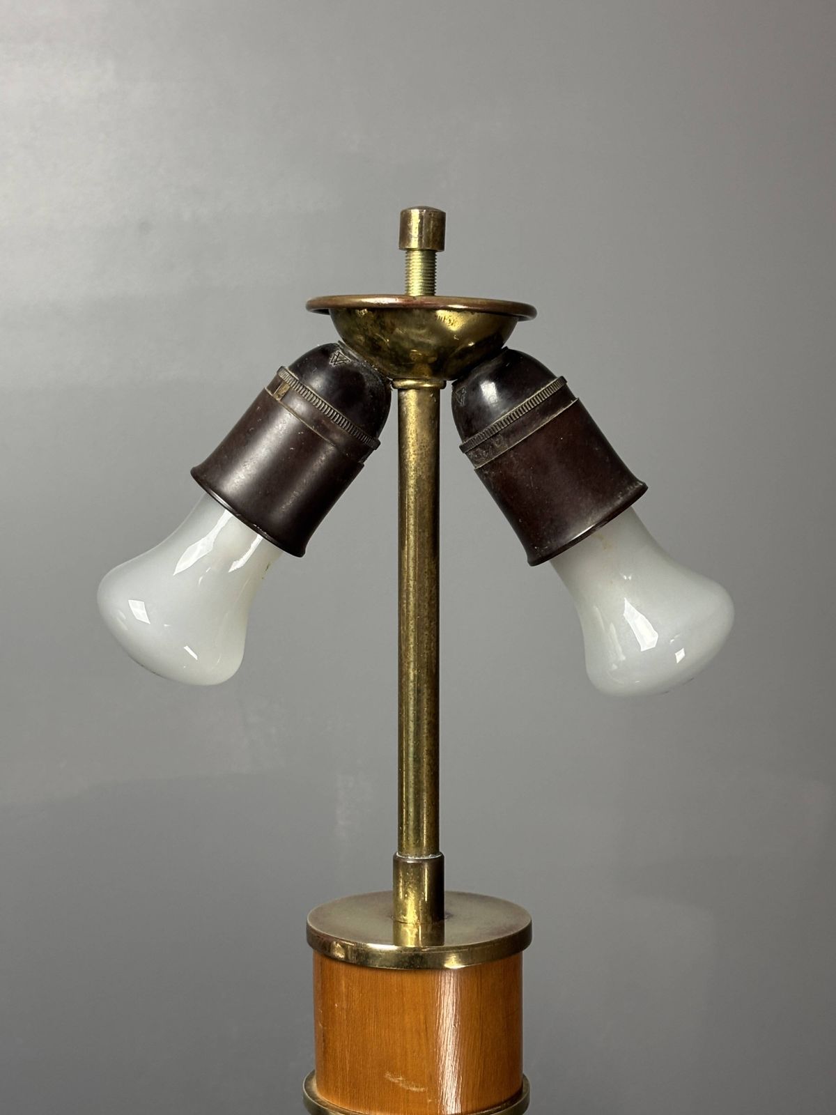 photo buy Midcentury Pencil Reed Rattan Bamboo And Brass Table Lamp, 1960s