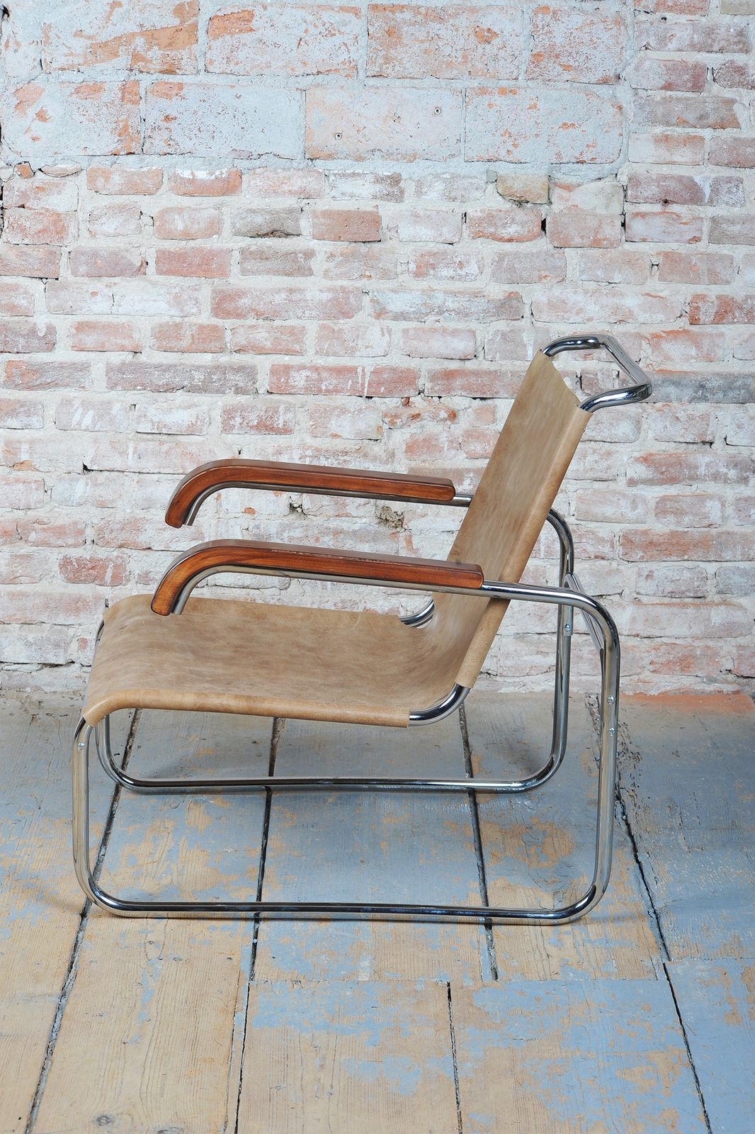 Restored Bauhaus Armchair, By M. Breuer For Thonet, Chrome, Czech, 1920s photo for sale