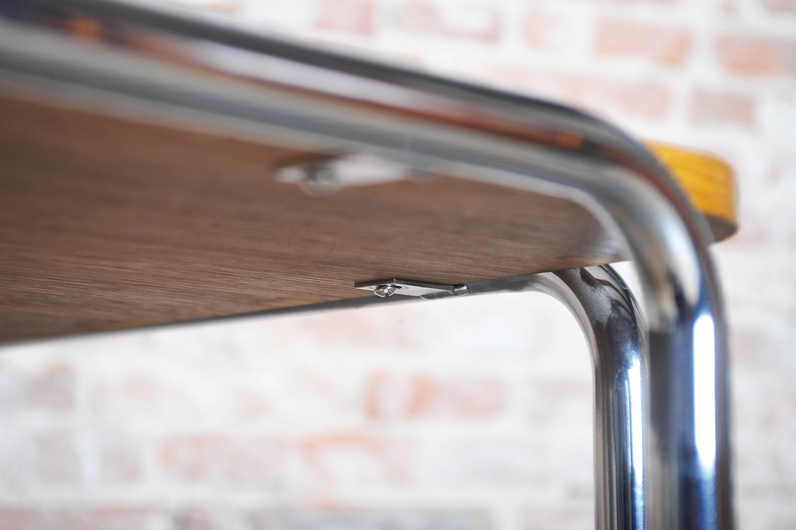 photo for sale Restored Bauhaus Dining Table, By R. Slezák, Chrome, Polished Oak, Czech, 1930s