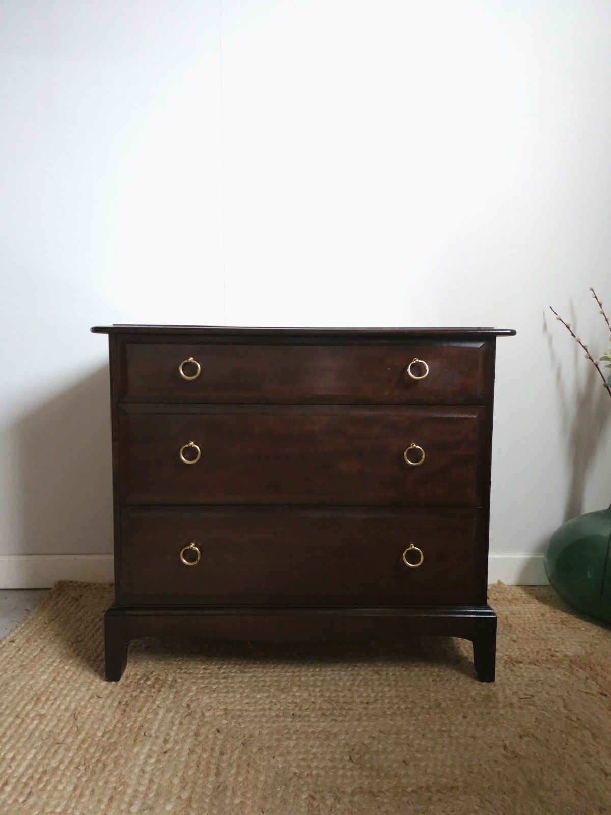 Vintage Stag Minstrel Chest Of Drawers Cherry Wood Storage Mid Century Delivery