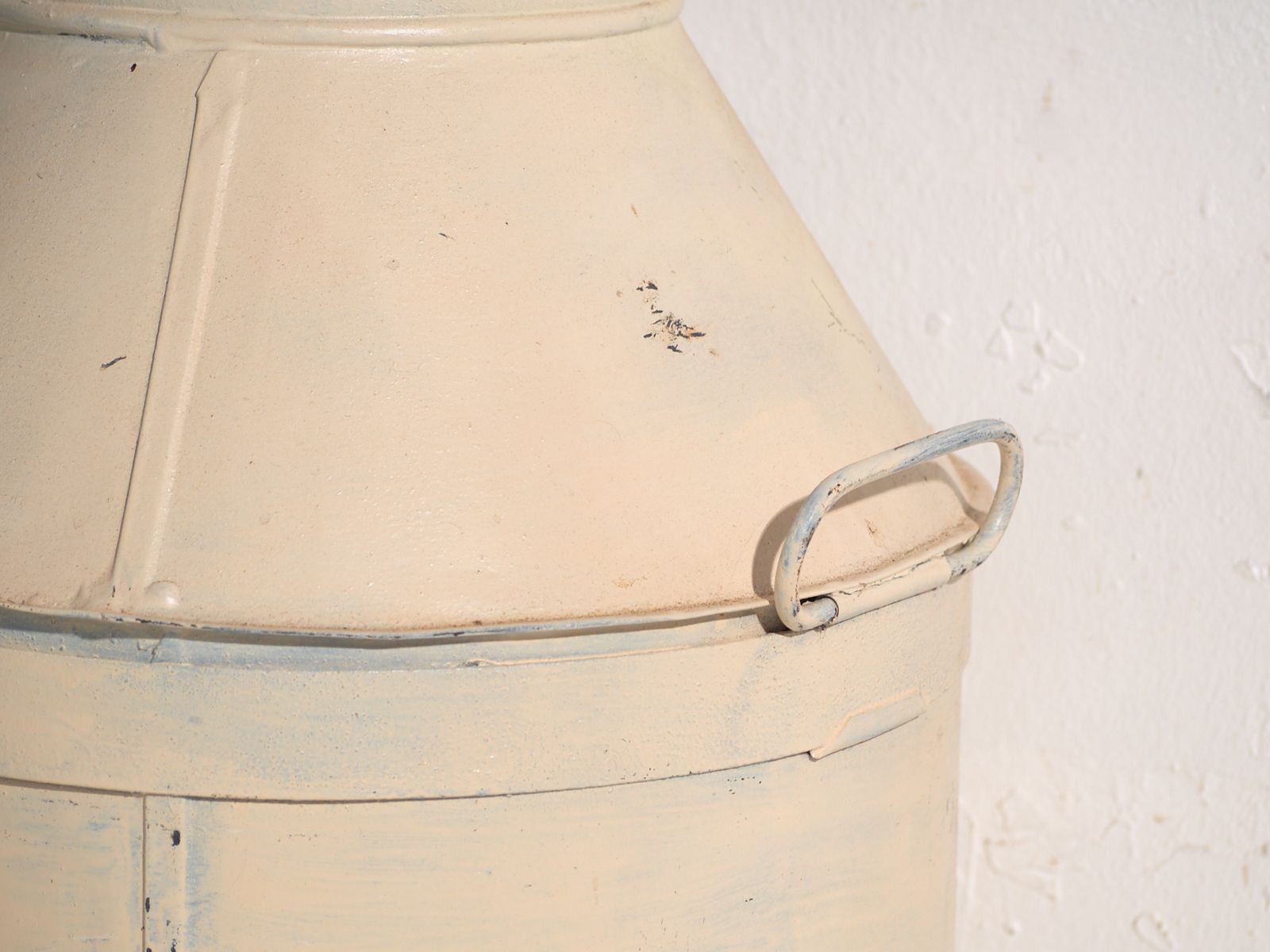 Set Of Two Antique Painted Tin Milk Cans – Poland, Circa 1950 photo vinterior