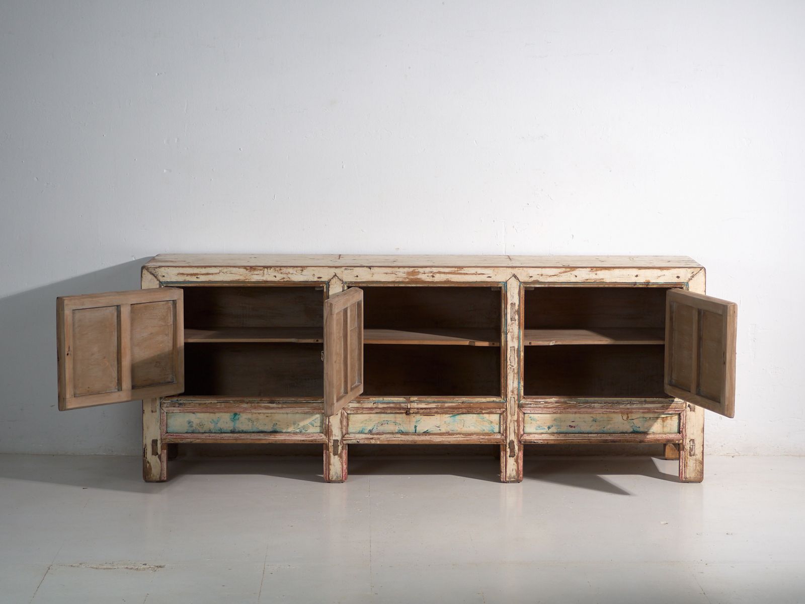 Antique Painted Sideboard In Pine Wood – China, Circa 1930 photo vintage