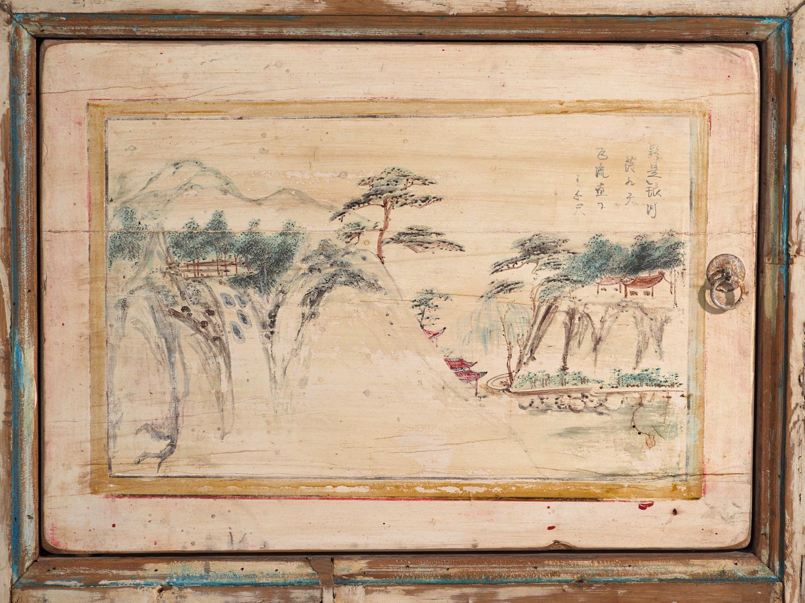 photo for sale Antique Painted Sideboard In Pine Wood – China, Circa 1930