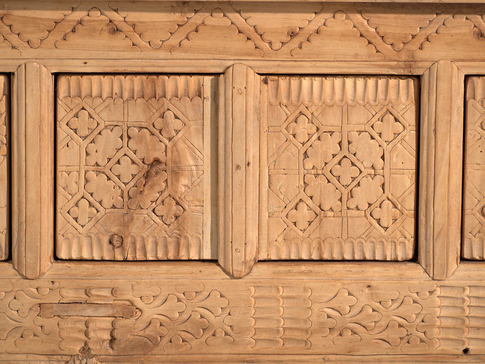 Antique Carved Sideboard In Fir Wood – China, Circa 1930 photo vintage