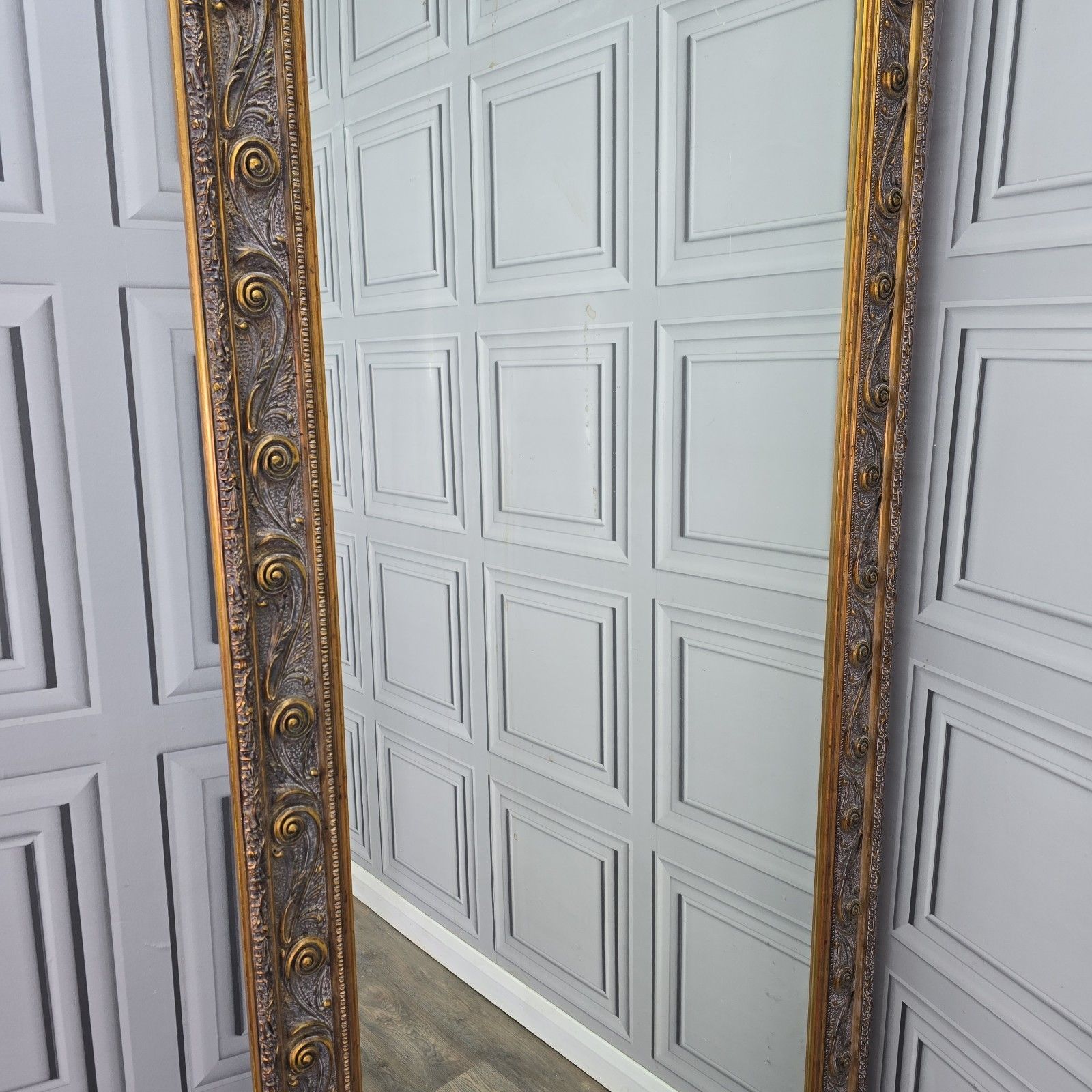 8ft Tall Large Mirror Ornate Gilt Frame Full Length Wall Glass Antique Style photo Home Decor