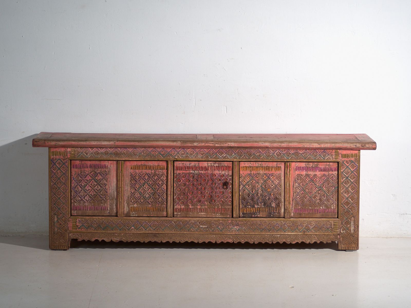 Antique Low Carved Sideboard In Fir Wood – China, Circa 1930 photo Furniture