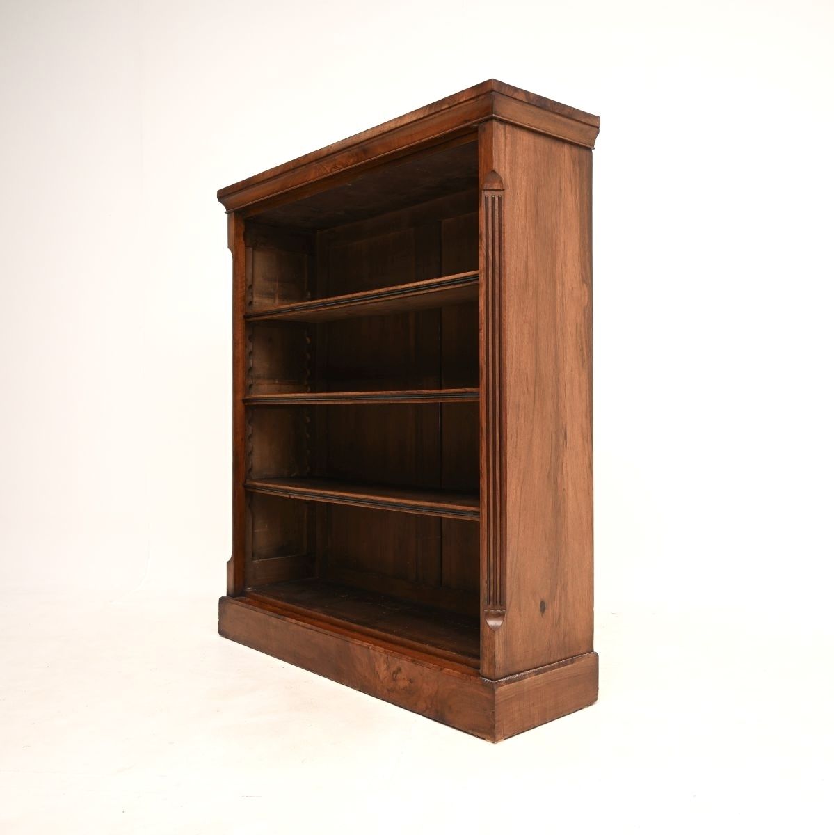 Antique Victorian Walnut Open Bookcase photo for sale