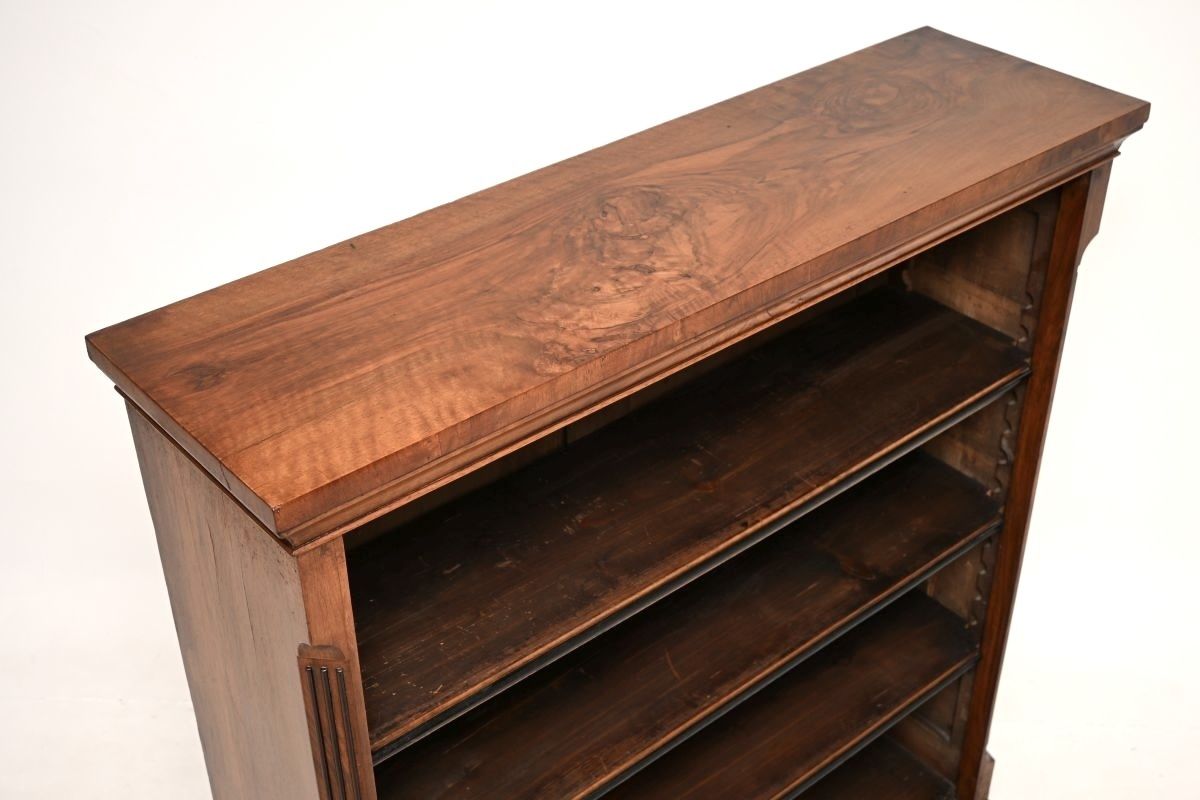 Antique Victorian Walnut Open Bookcase photo vintage