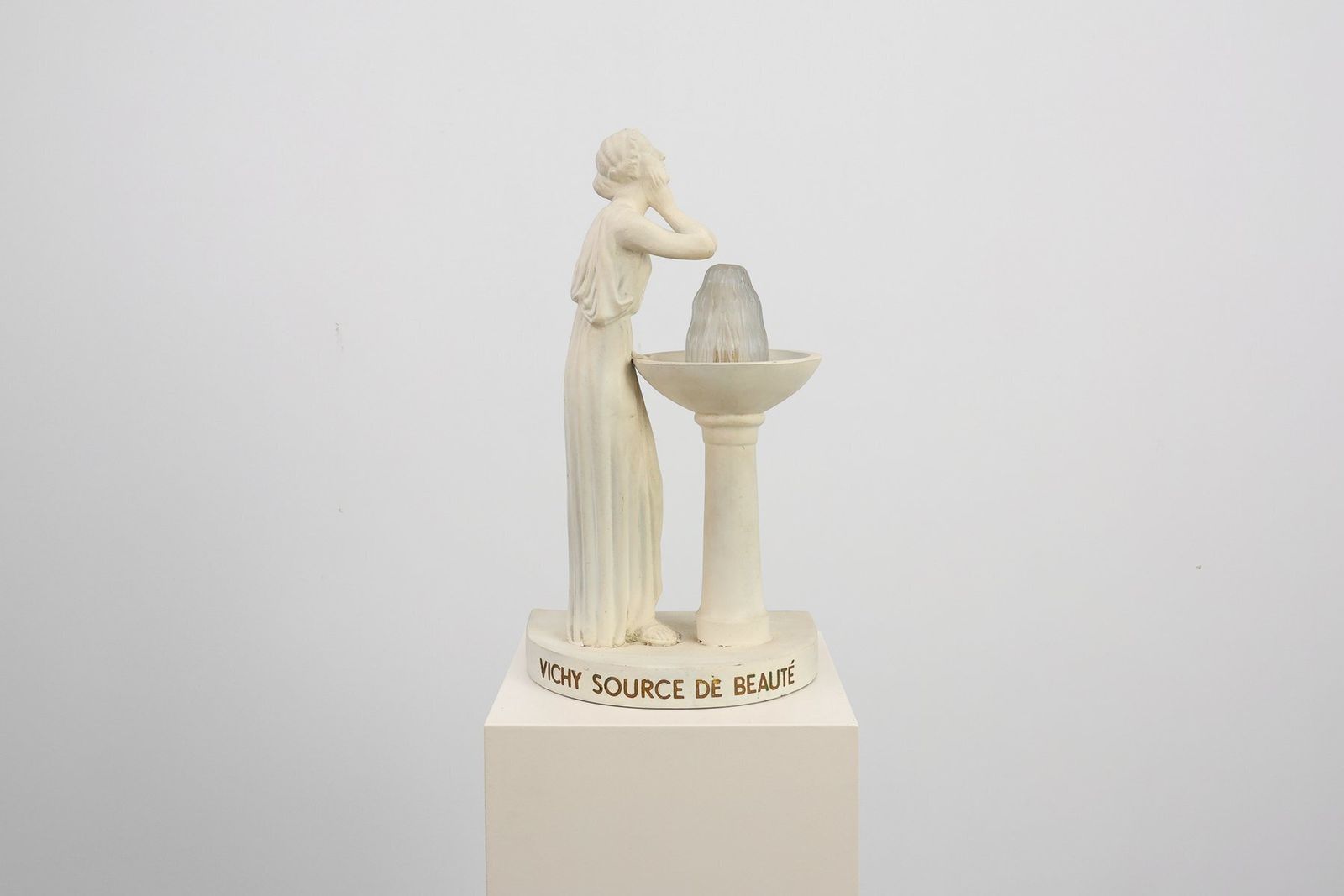 Art Deco Vichy Advertising Lamp In Plaster, Belgium, 1930s photo furniture