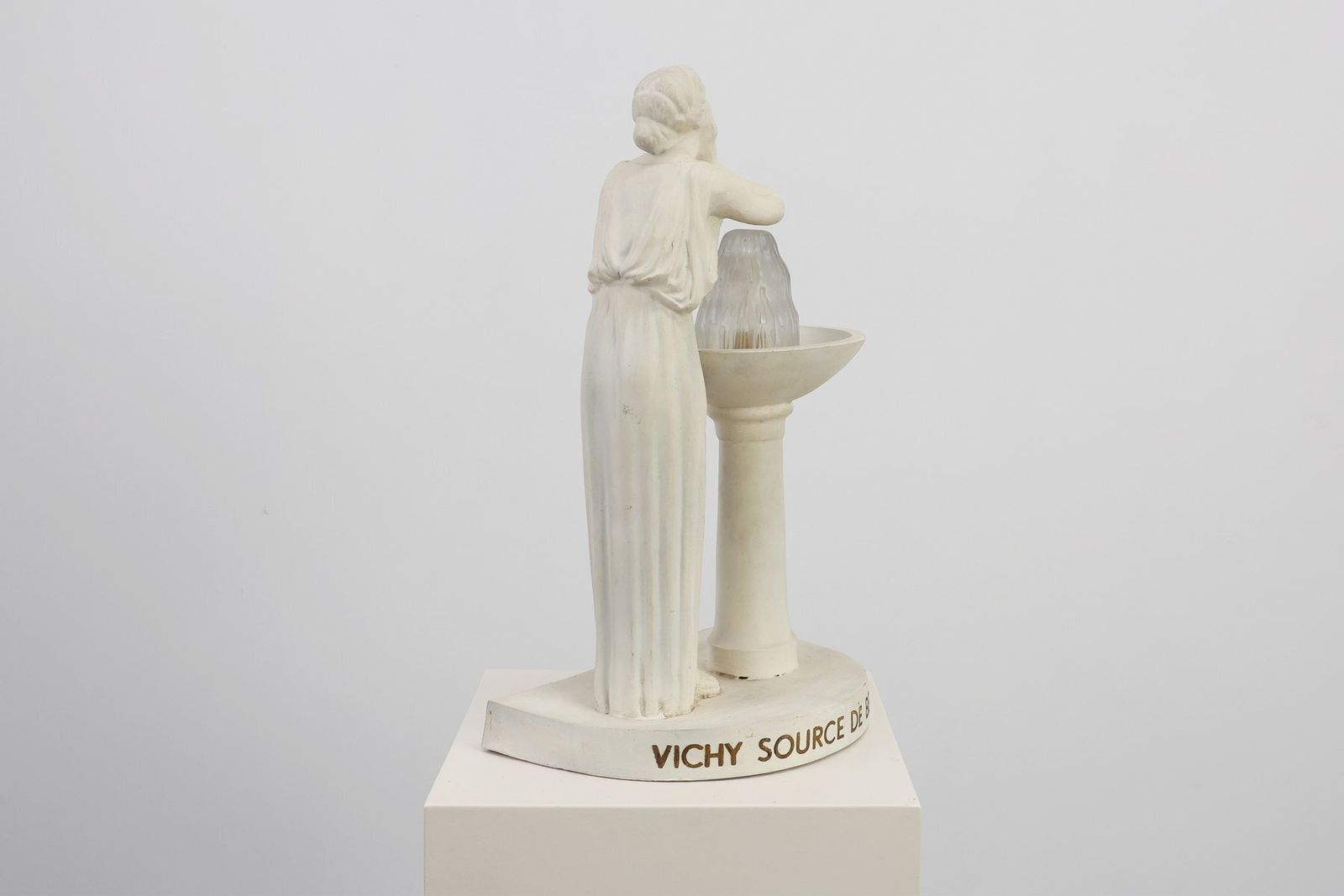 photo vinterior Art Deco Vichy Advertising Lamp In Plaster, Belgium, 1930s