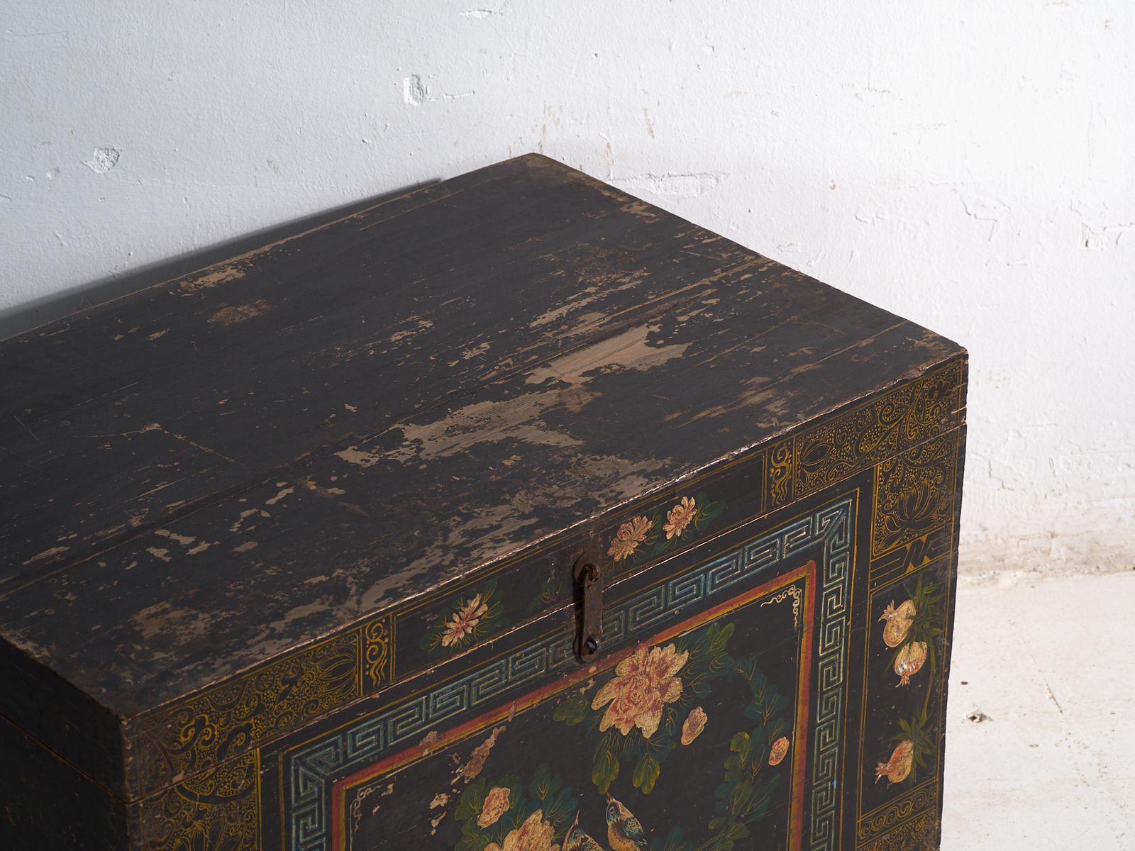 Antique Painted Trunk In Pine Wood – China, Circa 1900 photo furniture