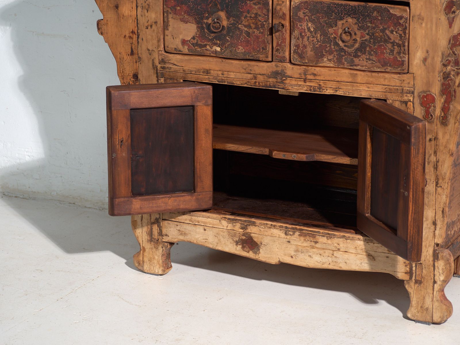Antique Sideboard In Pine Wood – China, Circa 1930 photo vintage