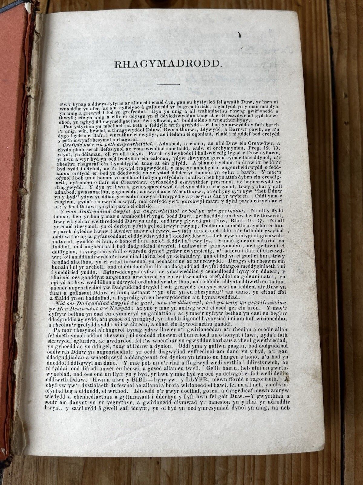 photo furniture Antique C1860 90 Decorative Welsh Chapel Religious Book Esboniad Leather & Cloth