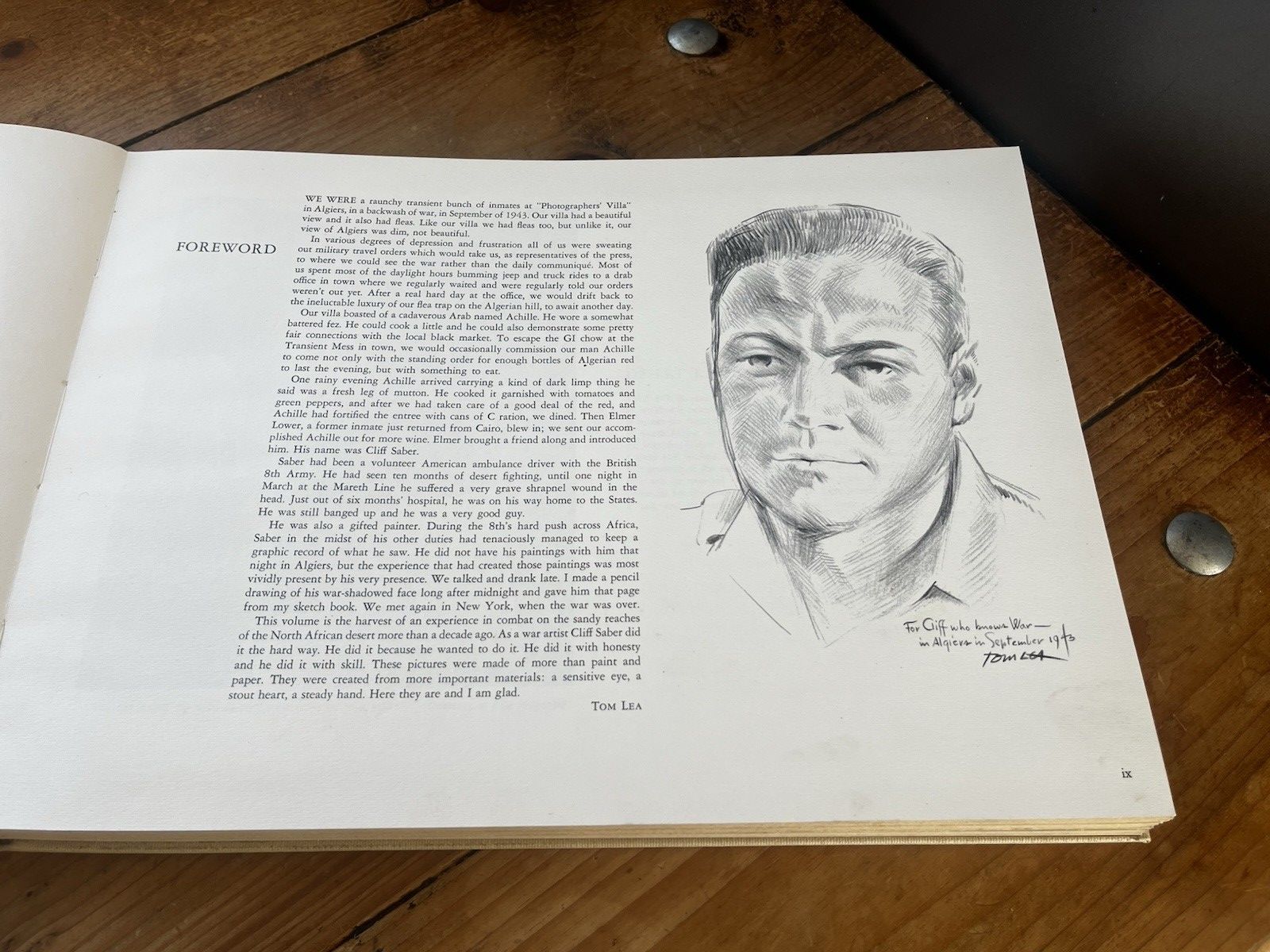 Rare Desert Rat Sketch Book Clifford Saber 1959 First Edition Wwii Military Art photo vinterior