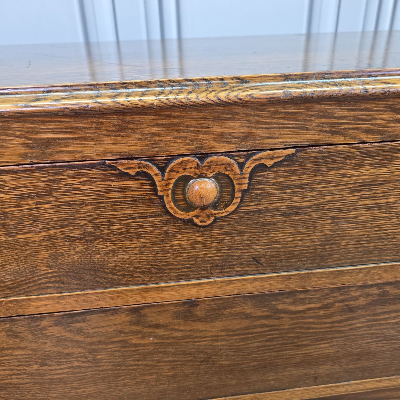 photo for sale Antique Chest Of Drawers Arts & Crafts Oak Bedroom Storage Commode Wood Vintage