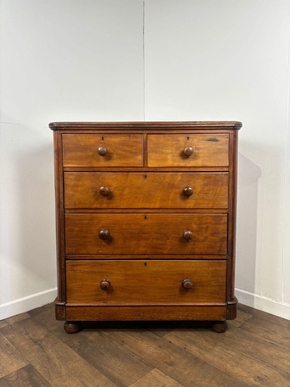 Victorian Mahogany Two Over Three Chest Of Drawers photo for sale