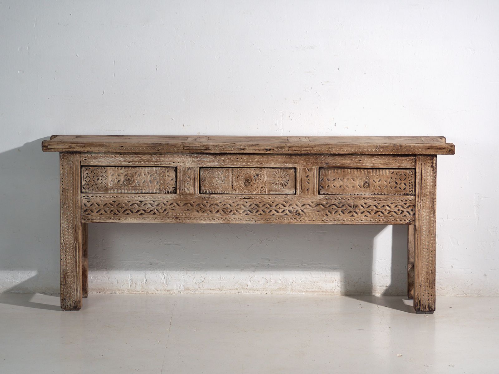 Antique Carved Console Table In Elm Wood – China, Circa 1930 photo Furniture