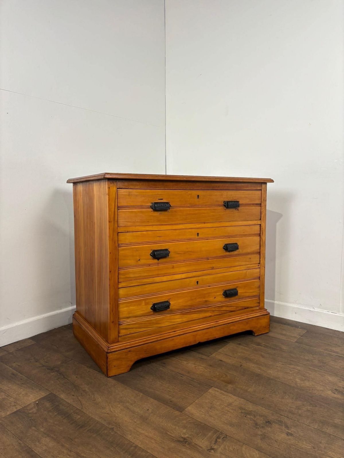 Edwardian Satin Walnut Three Drawer Bedroom Chest photo furniture