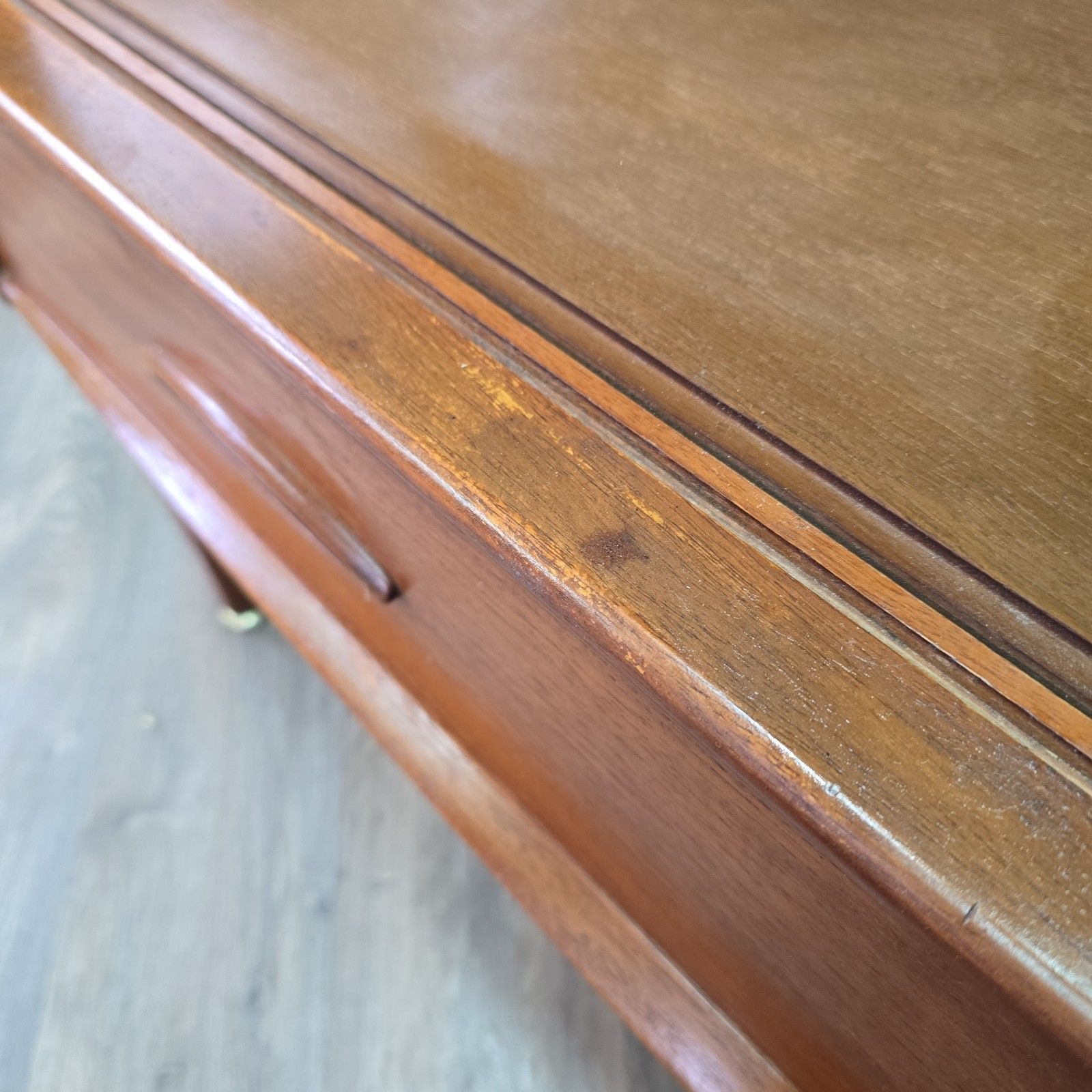 photo for sale Vintage Jentique Display Cabinet Teak Glass Mid Century Bookcase Sideboard Shelf