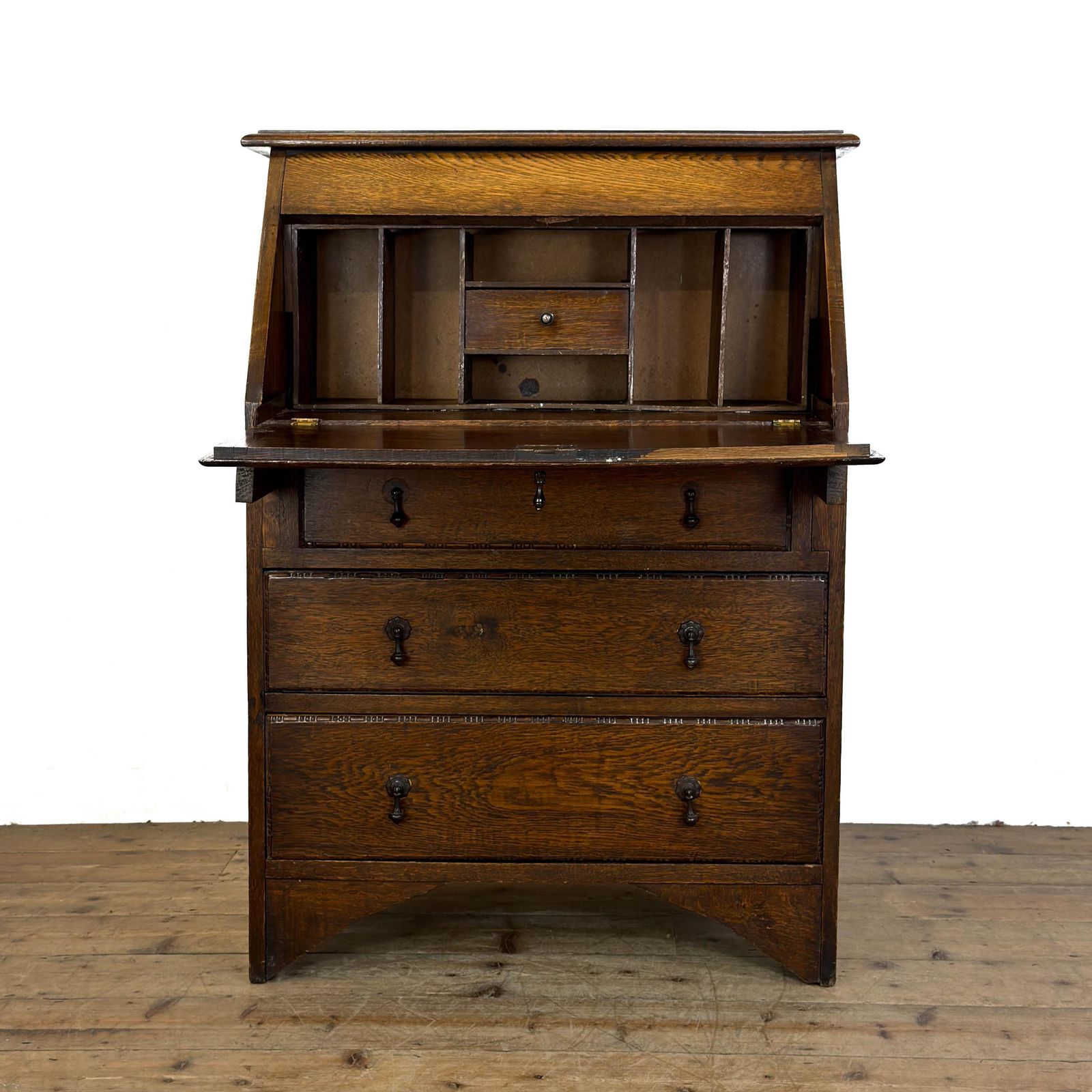 Early 20th Century Oak Jacobean Style Bureau | Vintage Bureau | Vintage Desks | Home Office And Study | Oak Bureaux photo buy