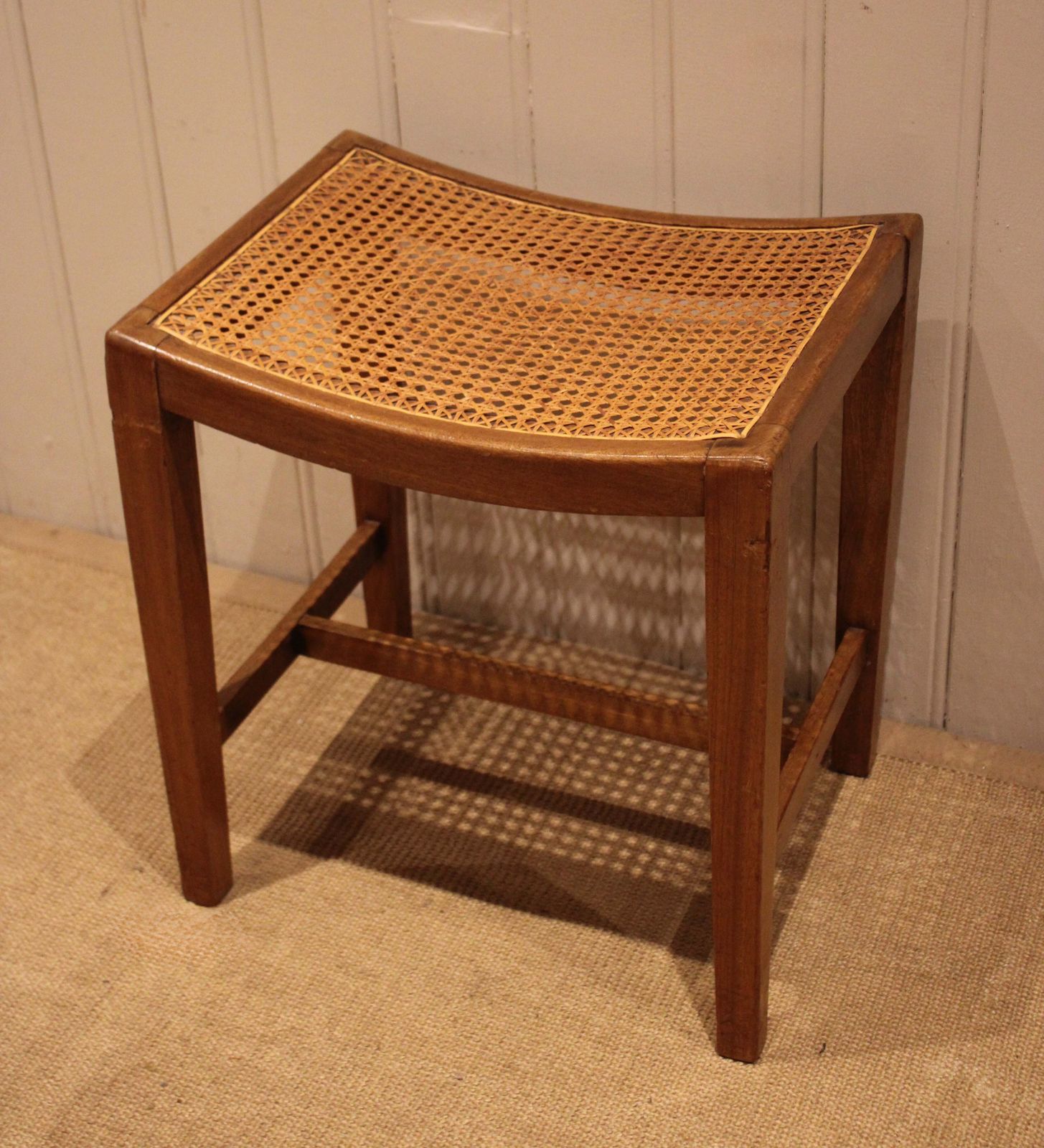 Beech Wood Cane Seated Stool photo for sale