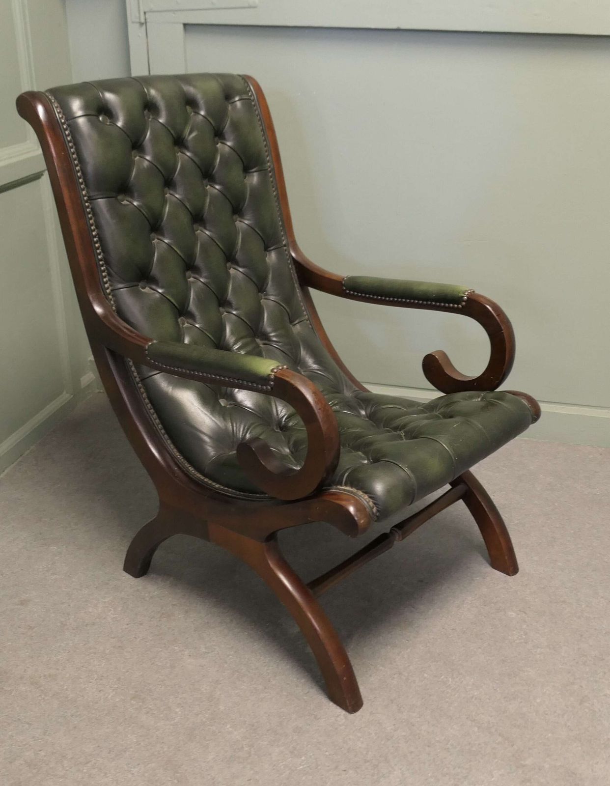 Dark Green Chesterfield Easy Chair A Timeless Elegant Classic And A Very Relaxing photo Furniture