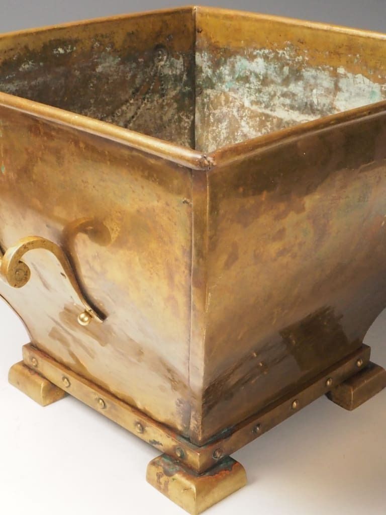 Antique Brass Planter – Edwardian Jardinière Or Fireside Bucket photo buy